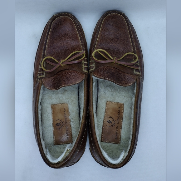 Martin Dingman Cozy Country Bow Tie Oak Slipper Men's 11.5 Brown Comfy Retro - Picture 4 of 12